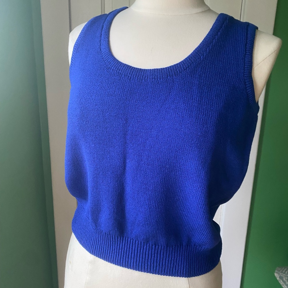 Vintage St John Blue Knit Tank Top
